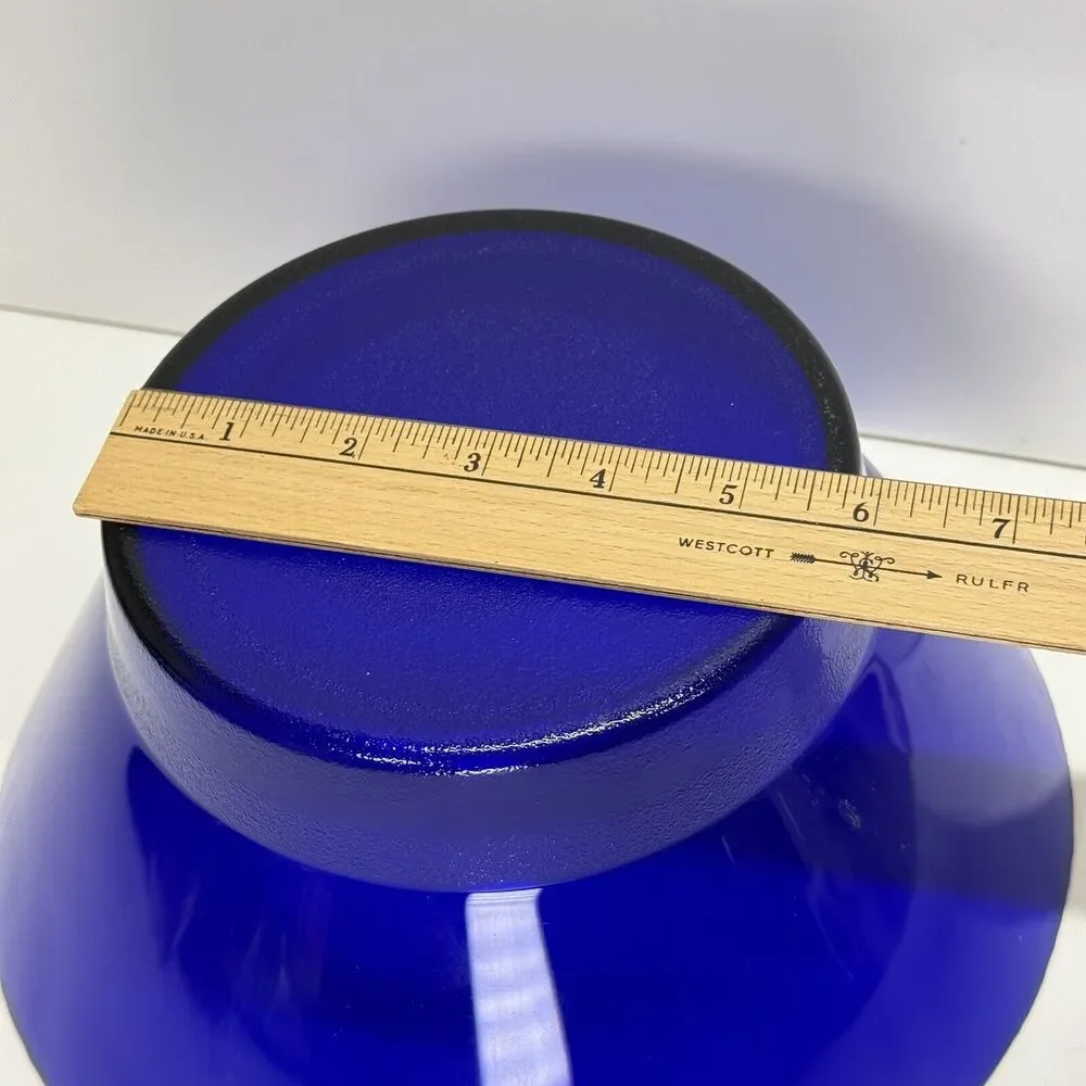 MCM Vintage Cobalt Blue Glass Serving‎ Bowl MCM Textured Bottom HTF